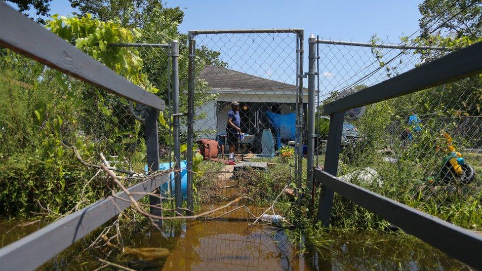 Flooded yard