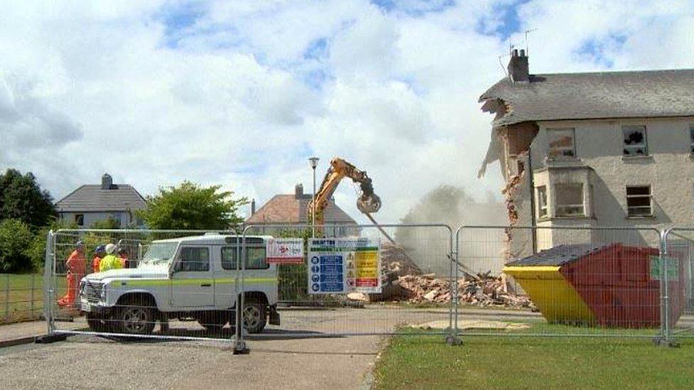 Houses being demolished