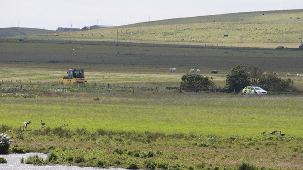 Orkney crash scene