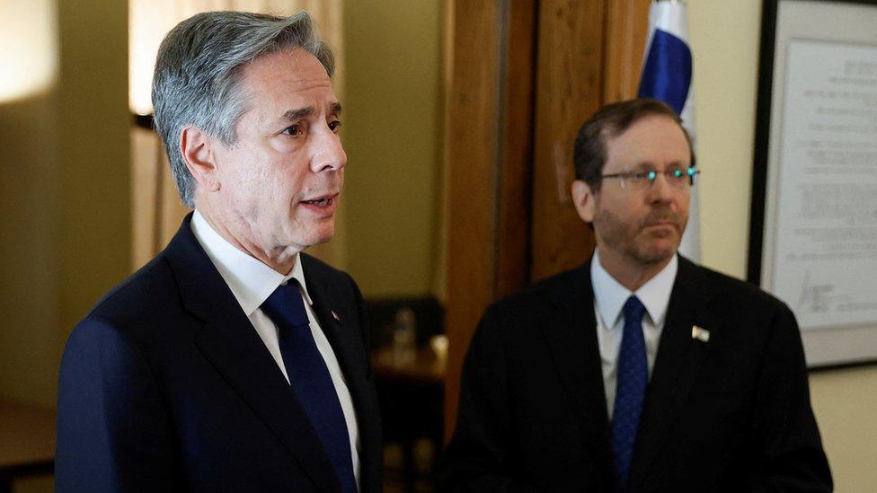 US Secretary of State Antony Blinken and Israeli President Isaac Herzog