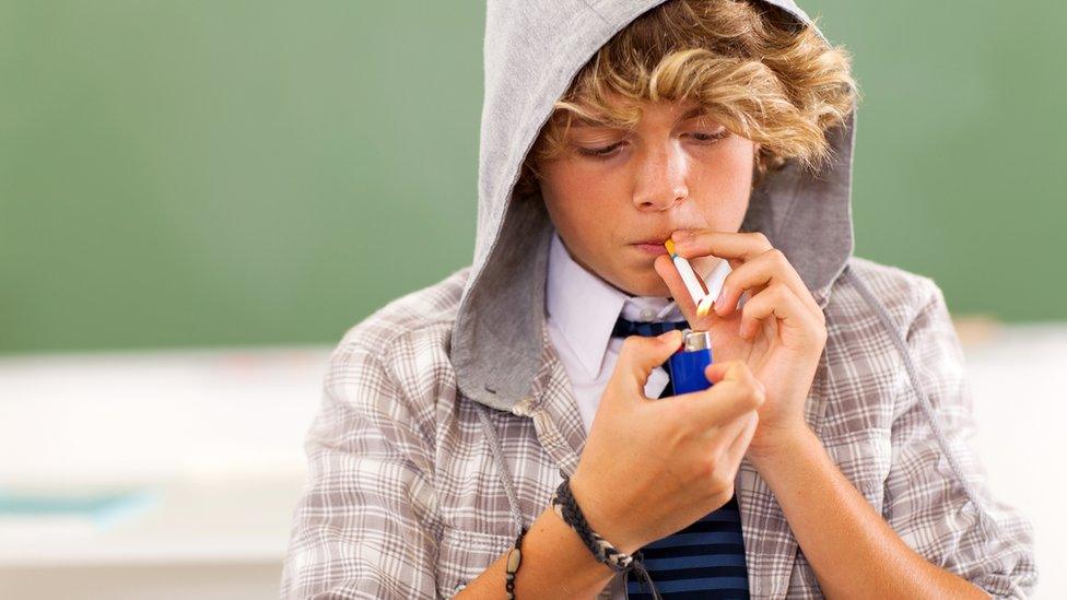 school pupil smoking