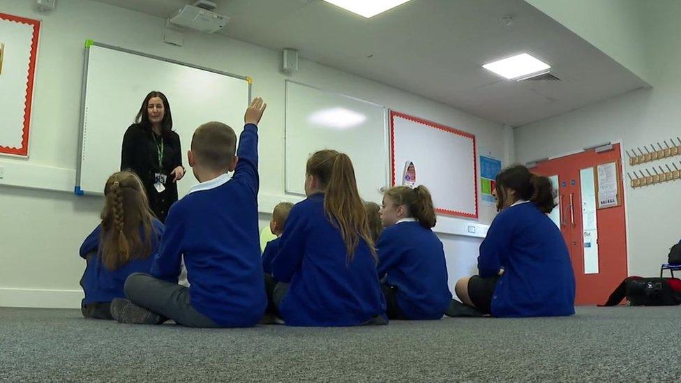 Schoolchildren at Whitleigh Primary School