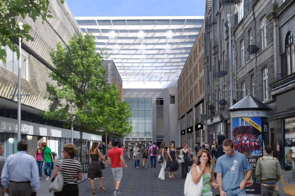 Concept of planned redevelopment of Bon Accord Centre