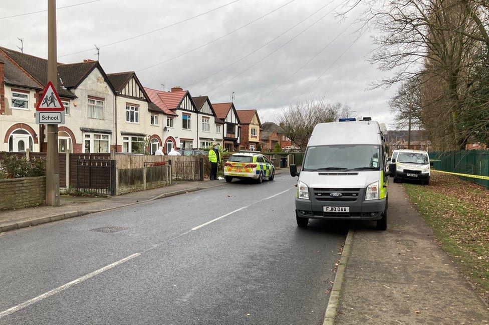 Crime scene at Hickings Lane on 26 December