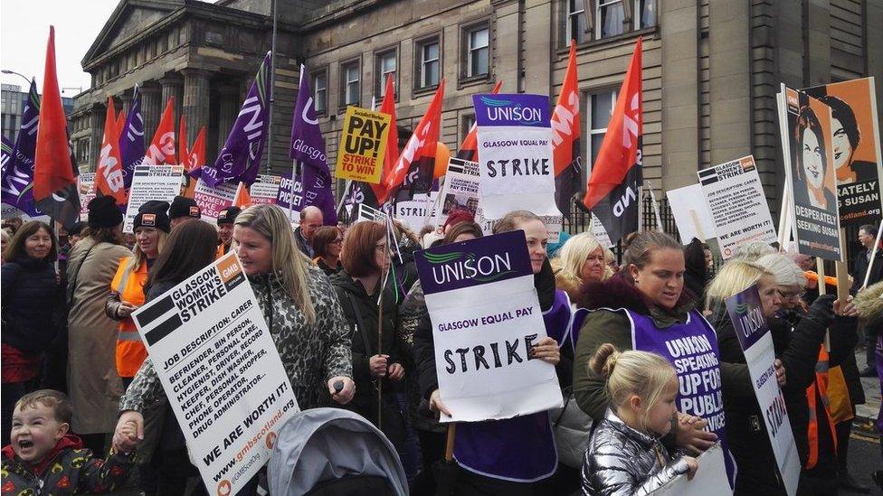 Strikers march to George Square