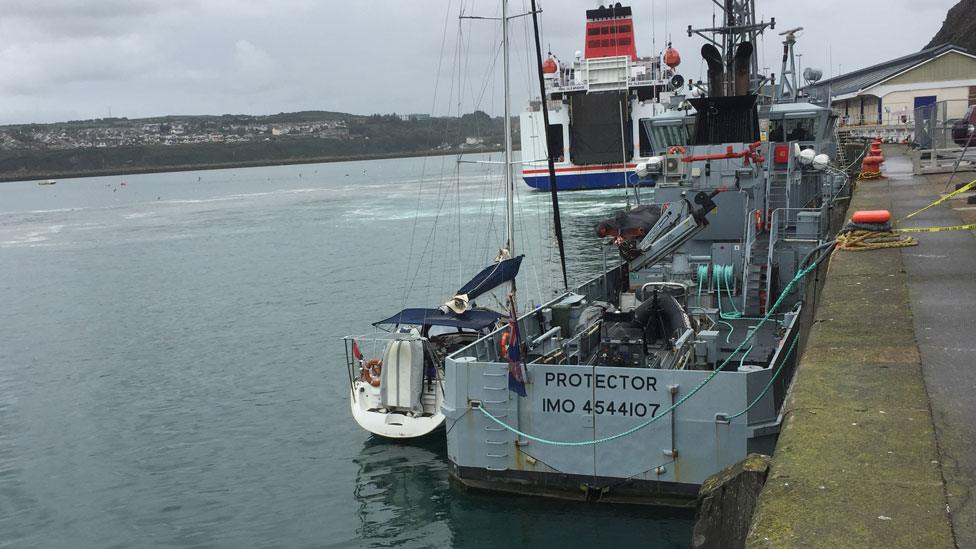 Boat at Fishguard harbour