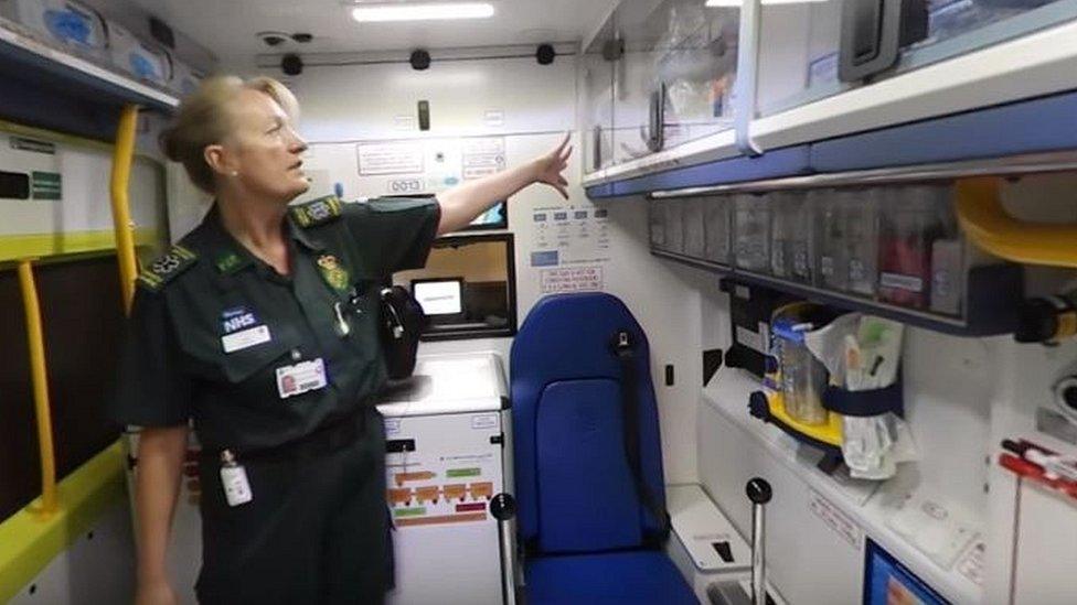 Inside EMAS ambulance