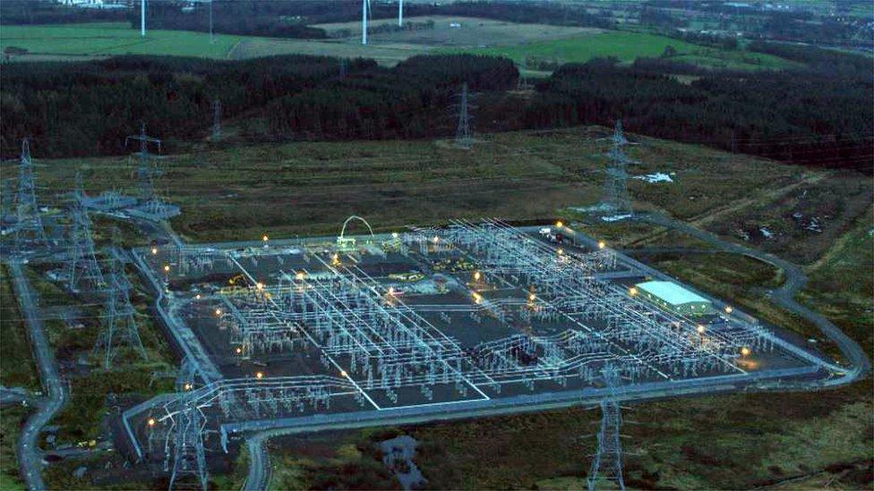 The Denny substation near Falkirk is the destination for the power lines