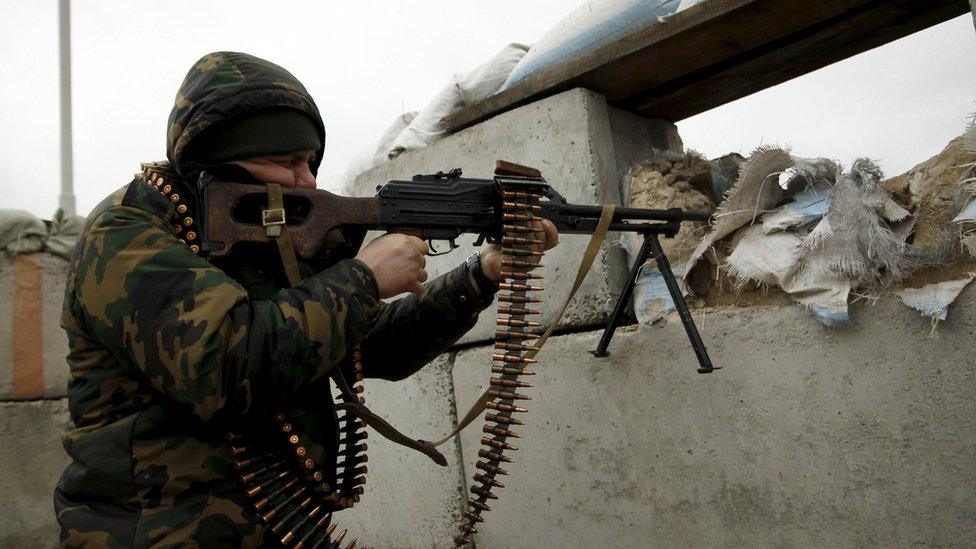 A DPR rebel near Avdiivka in eastern Ukraine