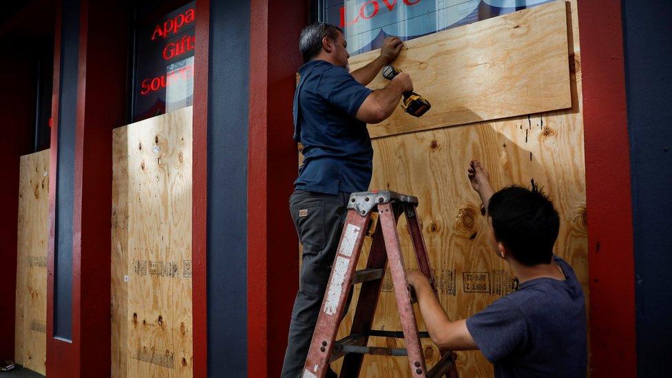 Residents make preparations for the storm in New Orleans