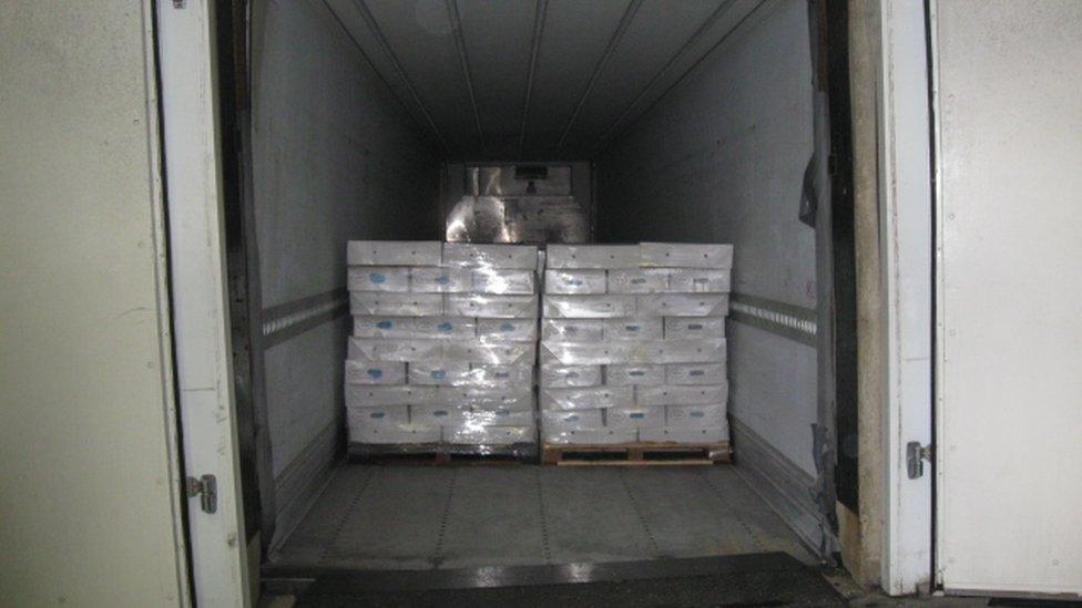 Pallets in lorry