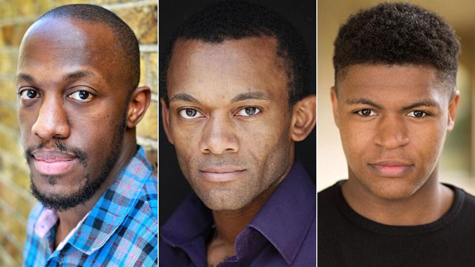 Giles Terera, Jason Pennycooke and Tarinn Callender