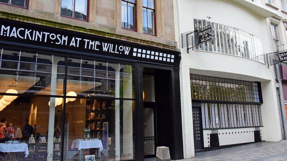 A general view of the Charles Rennie Mackintosh designed Willow Tea Rooms in Sauchiehall Street,