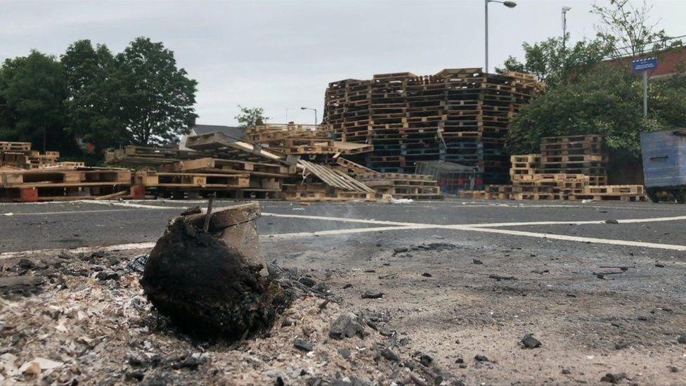 In 2019, Belfast City Council removed 1,800 tyres from a bonfire in east Belfast