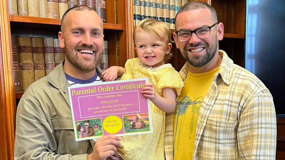 Patrick and Jon Coyle with daughter Wren