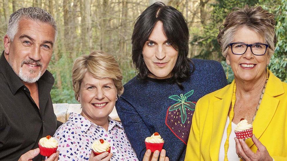 Paul Hollywood, Sandi Toksvig, Noel Fielding and Prue Leith