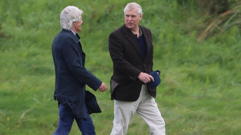 Prince Andrew with Belfast-based libel lawyer Paul Tweed