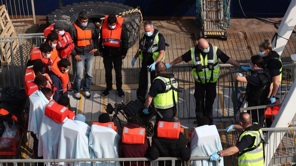 This group was brought onto the quayside from HMC Seeker