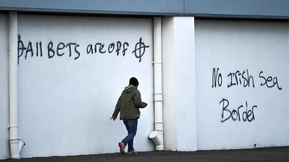 Irish sea border protest