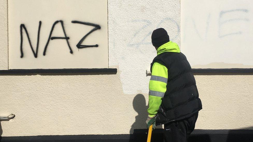 Racist graffiti in Grangetown