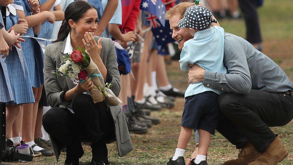 Meghan and Harry at an event during their tour of Australia