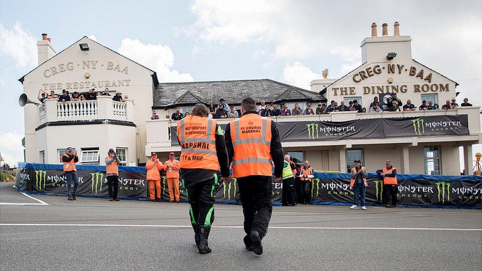 Newly engaged TT marshals