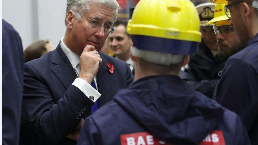 Michael Fallon at BAE Systems Govan