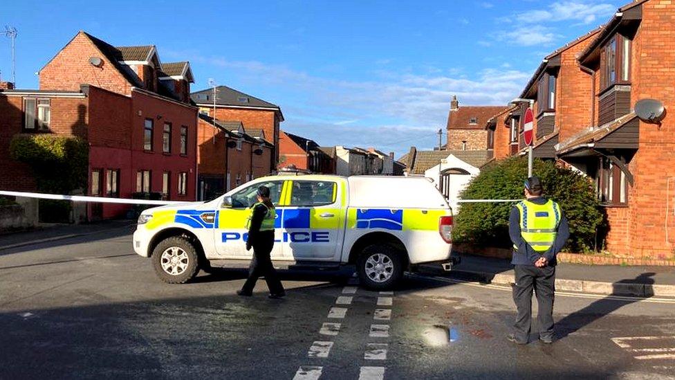 Police on Bath Road in Stonehouse