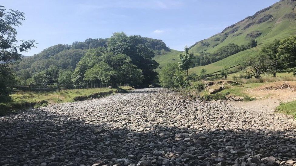 A dry stretch of the River Derwent