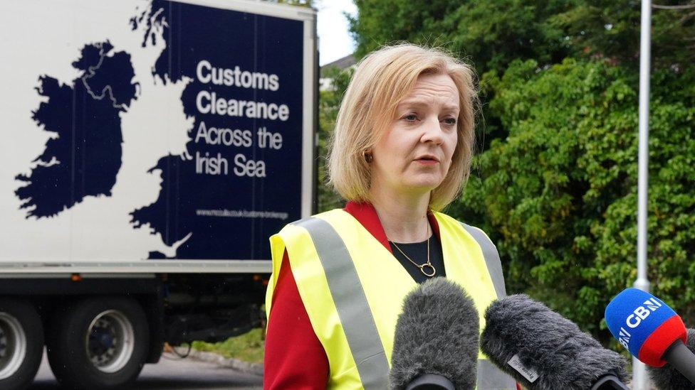 As foreign secretary, Liz Truss visited County Antrim businesses in May 2022