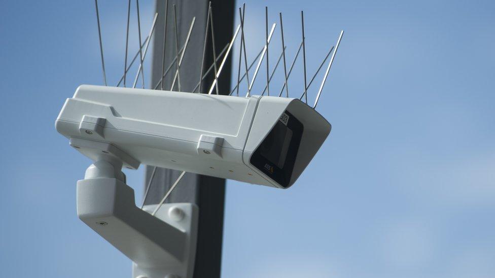 A surveillance camera pictured at Berlin Suedkreuz station