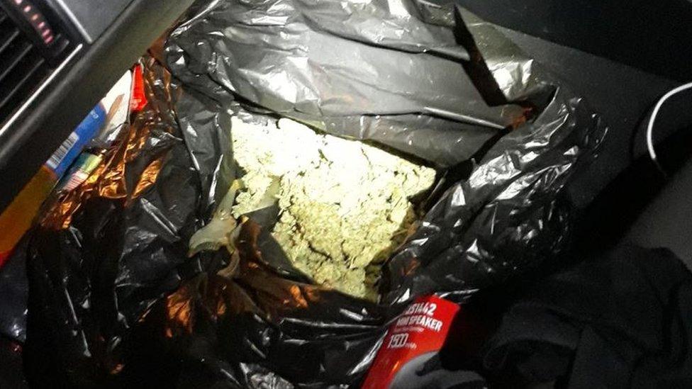 Cannabis in the Audi searched by police