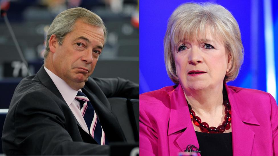 Nigel Farage and Polly Toynbee