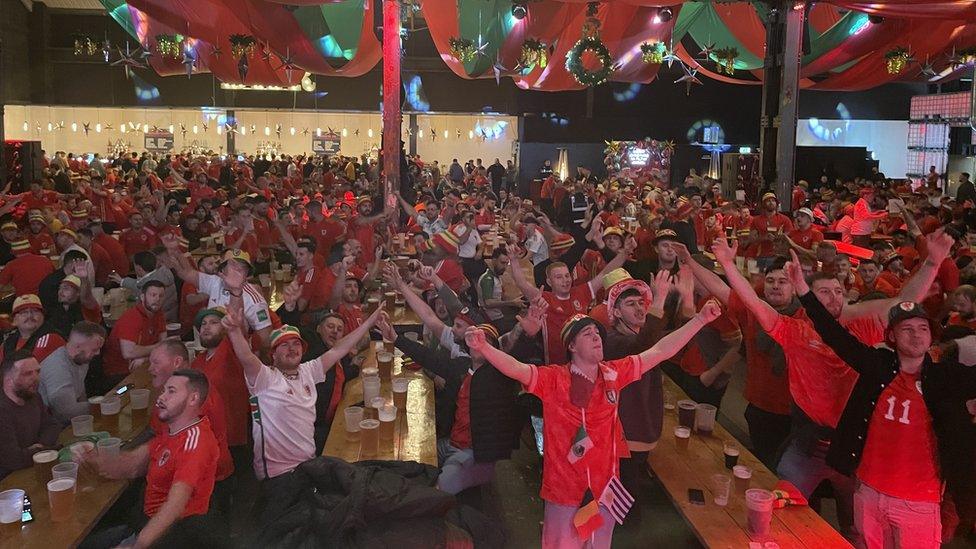 Wales football fans singing