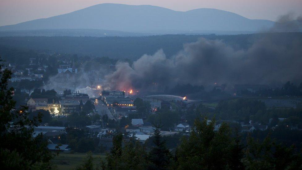 Smoke seen rising from downtown Lac-Megantic