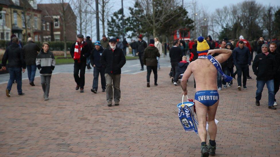 Speedo Mick at Merseyside derby