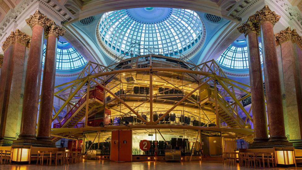 Interior of the Royal Exchange theatre in Manchester