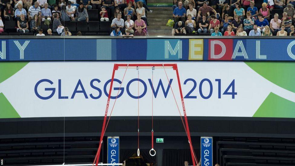 A Glasgow 2014 sign at the Commonwealth Games