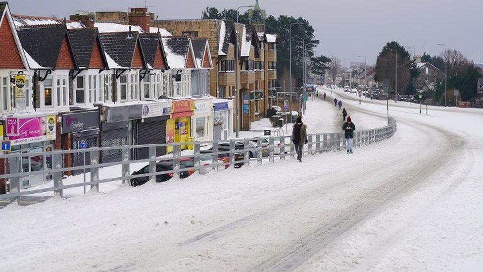 Commuters in Cardiff were able to walk on a deserted dual carriageway