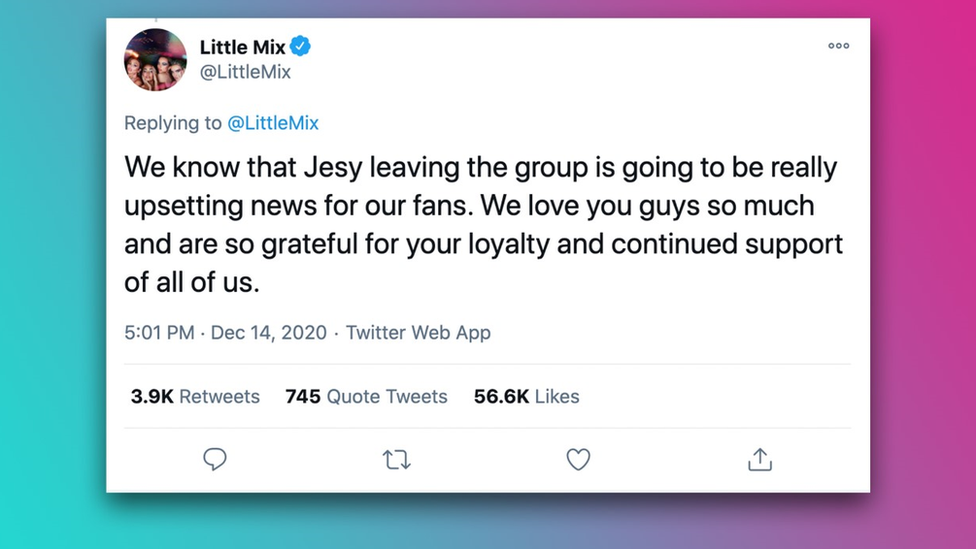 Little Mix tweet.