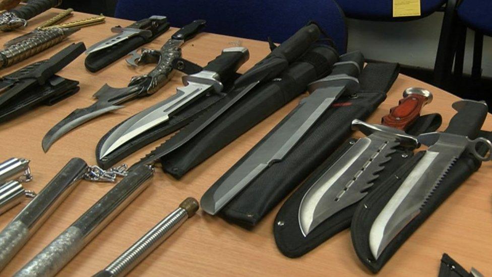 Knives seized by police