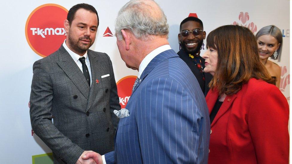 Danny Dyer shakes hands with Prince Charles at the Prince's Trust Awards