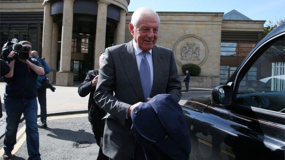 Former Rangers manager Walter Smith leaves the High Court in Glasgow after giving evidence in the trial of ex-club owner Craig Whyte