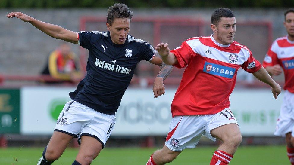 Brechin City's Finn Graham playing in a pre season friendly against Dundee last year
