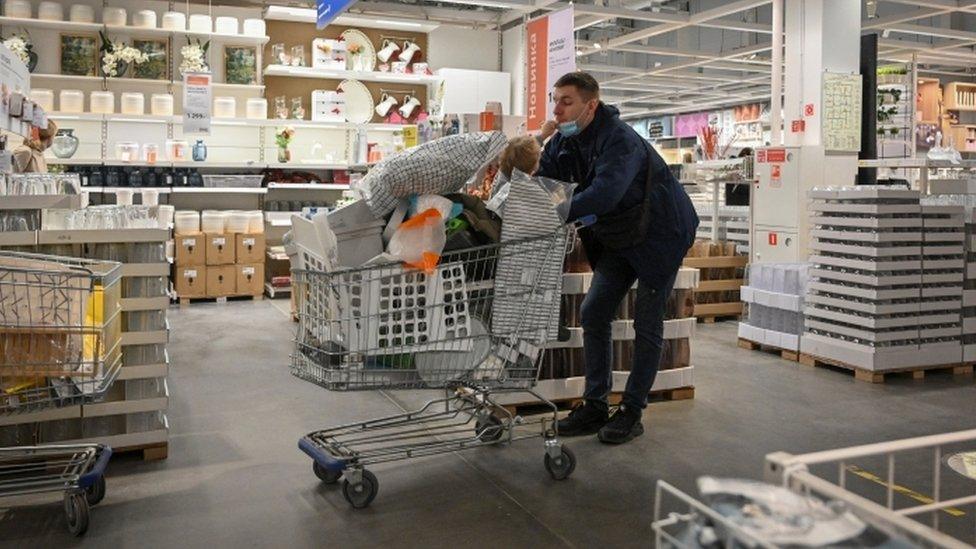 Shopper at IKEA in Rostov-on-Don, southern Russia - 3 March