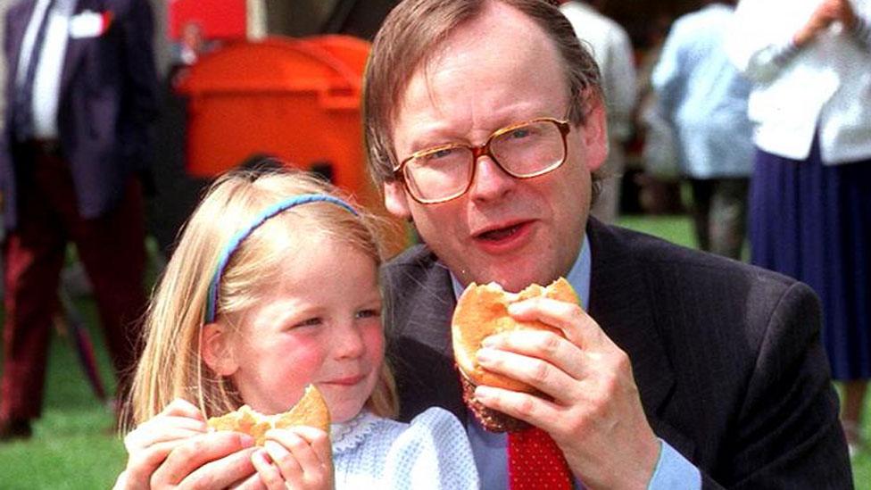 John Gummer and his daughter Cordelia in 1990