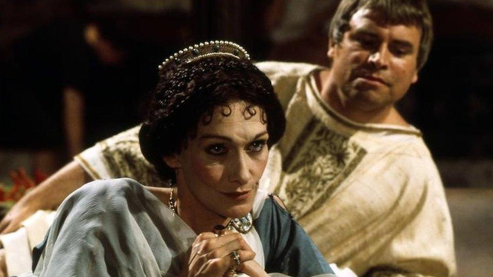 Appearing as Livia with Brian Blessed in the BBC's I Claudius in 1976