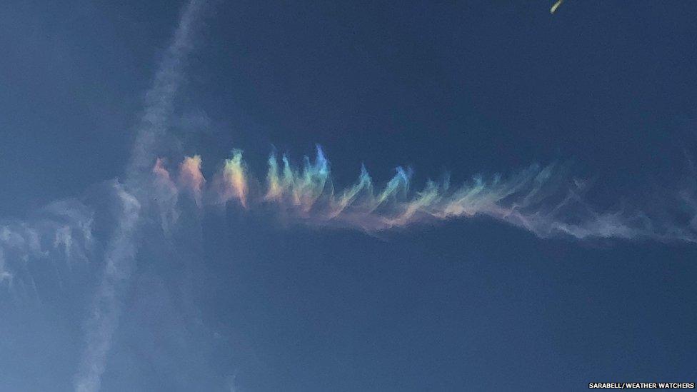 Upside down rainbow in the sky