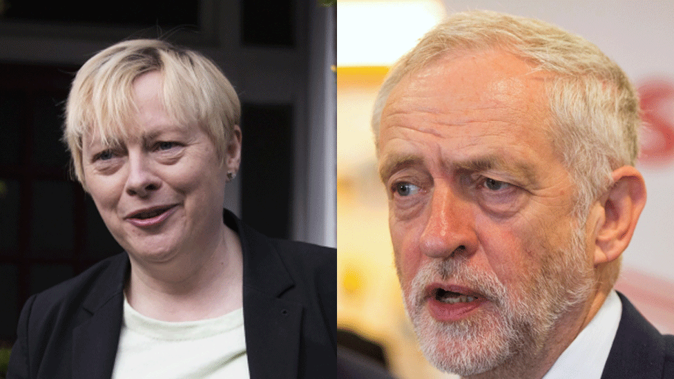 Angela Eagle and Jeremy Corbyn