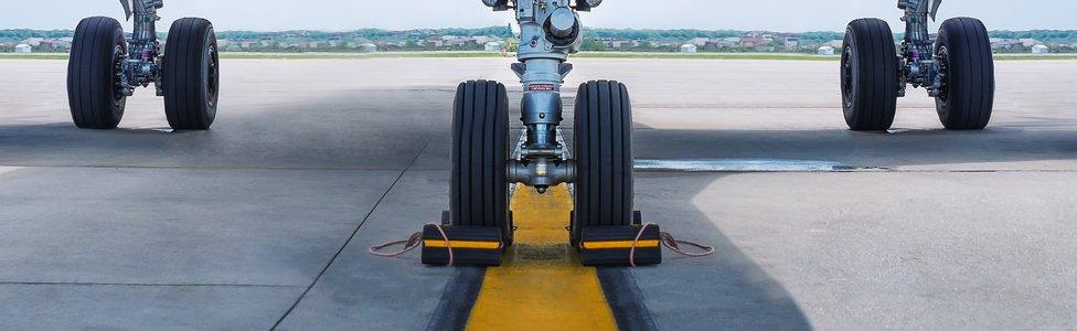 blocked aircraft wheels